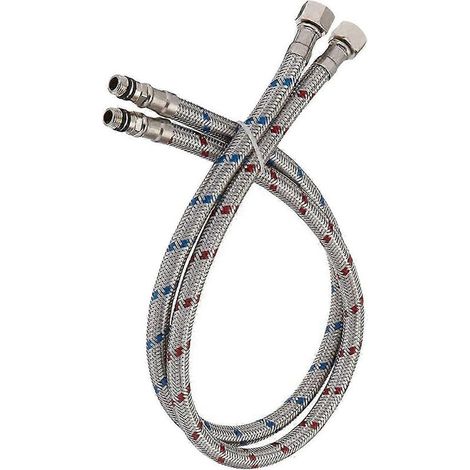 Lot de 2 raccords de robinet durables de 61 cm (24 pouces) pour robinet de lavabo de salle de bain ou de cuisine