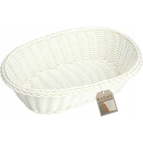 KADAX Geflochtener Korb, Brotkorb, Obstkorb, Creme, Oval