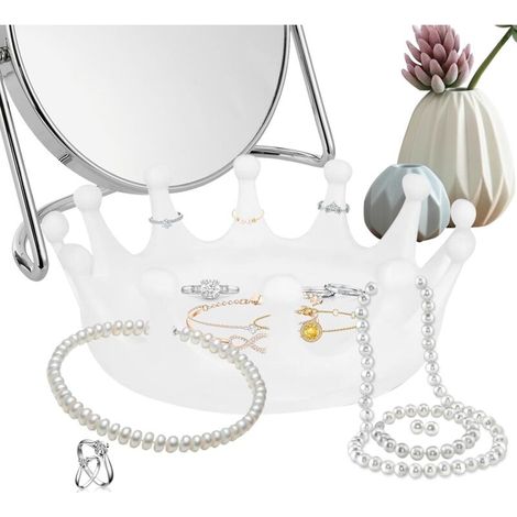 Crown-Shaped Jewelry Tray - Decorative Jewelry Tray for Bathroom, Bedside Table, Desk, Dressing Table (1/5)