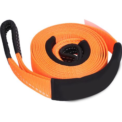 Câble de remorquage tout-terrain en polyester, sangle de traction de 5 mètres et 5 tonnes pour voiture (orange) (1/5)