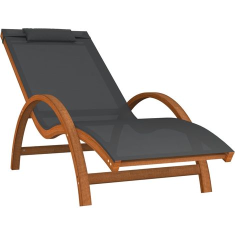 Maison Exclusive - Lettino con Cuscino Grigio Textilene e Legno Massello di Pioppo (1/5)