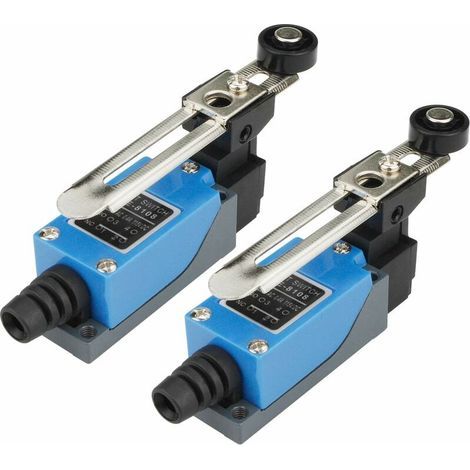 2 unidades ME-8108 Interruptor de límite momentáneo, interruptor de recorrido, brazo de palanca de rodillo ajustable, interruptor de límite Arduino NC-NO para fresadora CNC, láser, plasma y enrutador  (1/5)