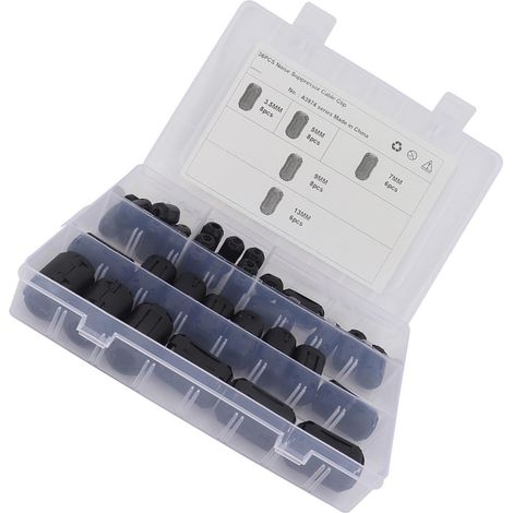 Anneaux de Ferrite Mini 36 Pièces, Filtre Anti-bruit Noyau Nickel Zinc, Format Clipsable, pour Cordon Audio et Câble Secteur, Noir, Usage Solide (1/5)