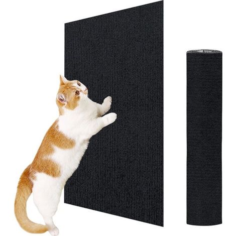 Kratzbaum-Aufkleber für Katzen schützen Sofas und Ecken, selbstklebend, zuschneidbar, reparierbar, schwarz, 60 x 30 x 0,4 cm (1/5)