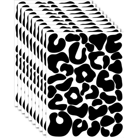 Stickers muraux imprimé léopard : 10 pièces de motifs léopard irréguliers, en vinyle noir. Décoration murale. (1/5)