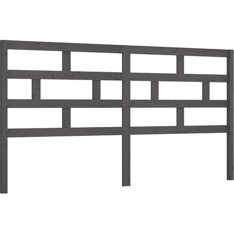Maison Exclusive - Testiera per Letto Grigia 186x4x100cm in Legno Massello di Pino (1/5)