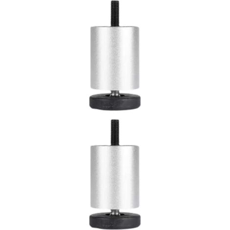 Deux pieds de meubles réglables en alliage d'aluminium, adaptés aux canapés, chaises et lits 6 cm argent, 18 cm argent. (1/5)