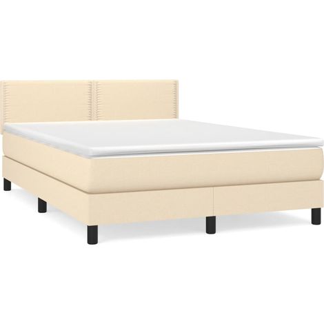 Maison Exclusive - Boxspringbett mit Matratze Creme 140x200 cm St