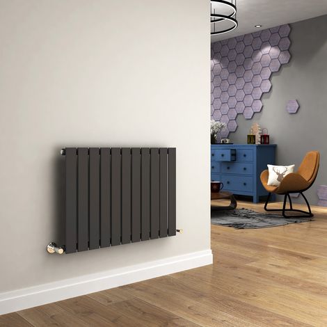 ELEGANT 600 x 836mm Anthracite Designer Radiator Horizontal Flat Panel Single Panel Rad