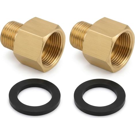 Lot de 2 adaptateurs de gaz - Raccord de gaz - Raccord de gaz AG 3/8" vers IG 1/4" - Filetage à gauche - Cartouche de gaz pour réchaud de camping, réchaud à gaz (1/5)