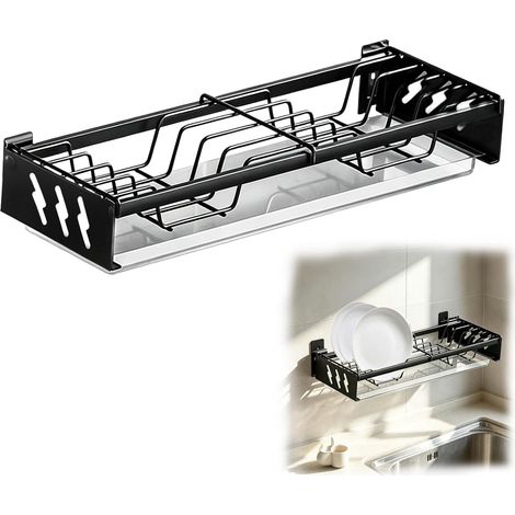 44cm15cm Égouttoir Vaisselle, Rangement et Organisation de Cuisine Égouttoir à Vaisselle en Acier Inoxydable, Adapté aux Plans de Travail et à la Vaisselle Suspendue (1/5)