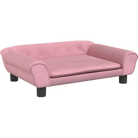 Lit pour chien panier canapé confortable 70 x 48 x 22 cm velours Rose