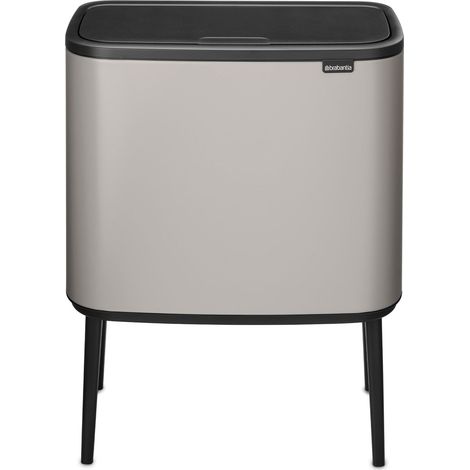 Poubelle Bo Touch 36L (Gris clair) – Poubelle cuisine compacte à ouverture automatique soft-touch – Système de tri des déchets avec seau amovible – Sacs-poubelle PerfectFit inclus (1/5)