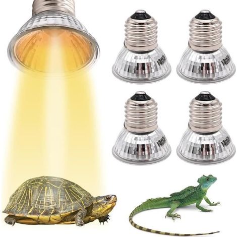 Wärmelampe – UVA/UVB – Schildkröte – 4 Stück – 50 W – E27-Fassung (1/4)