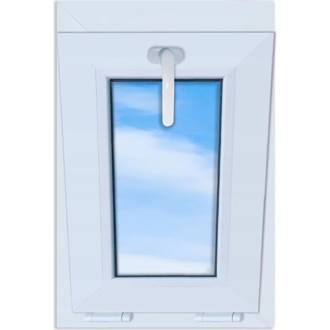 Finestra in PVC bianco, basculante, 40x60, nuova, 400x600, a vasistas, doppio vetro (1/5)