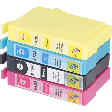 Cartouches d'encre pour imprimante Fluent Practical BK CMY 4 couleurs (T1291, T1292, T1293, T1294) pour stylet SX230 (1/5)