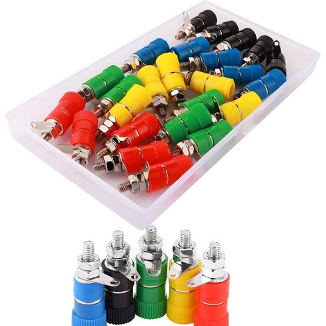 Fiche Banane Connecteur 4mm Douille de Sécurité Haut Parleur Reliure Femelle Post Socket Jack 4 mm 5 Colors (1/5)