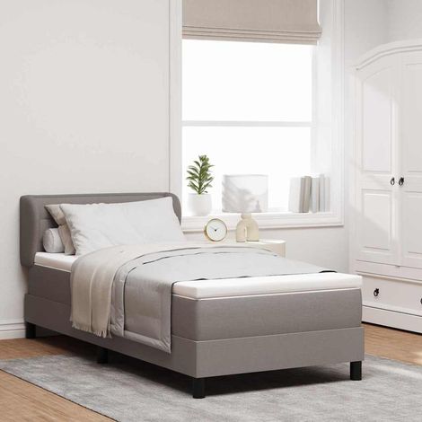 Boxspringbett mit Matratze mit Kopfteil Taupe 80 x 200 cm Stoff