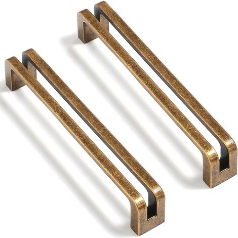 Maniglie per mobili in ottone anticato - Maniglie vintage - Set di 6 - Lega di zinco (1/5)