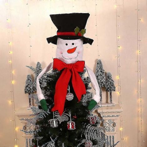 Décoration de sapin de Noël en tissu avec ornement de Noël, chapeau de sapin de Noël (1/4)