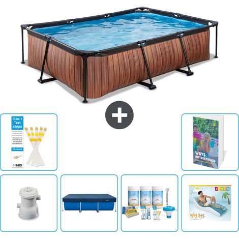 Exit-toys Piscina Exit Rectangular - Efecto madera - 300x200x65 cm - 7-piezas  S335 (1/5)
