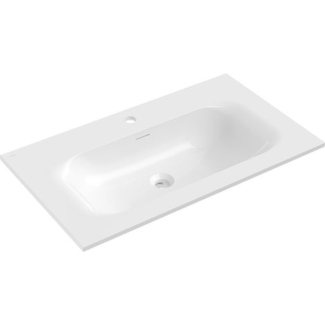 Mexen Vela Waschbecken in Arbeitsplatte eingelassen 81 x 46,5 cm, weiß glänzend - 25238000 (1/3)