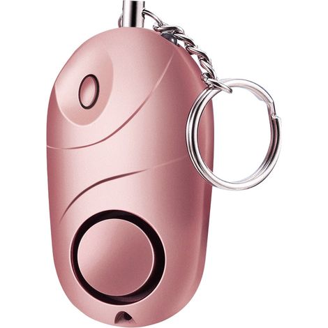 Alarme personnelle ant-agression 130dB avec lampe LED, porte-clés de sécurité compact en ABS rose pour femme, idéal pour la protection individuelle et les situations d'urgence (1/4)
