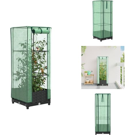 Jardinière surélevée avec housse aspect rotin 40x40x123 cm - Jardinière Surélevée - Jardinières Surélevées - Jardinière Surélevée De Jardin - Lit À Fleurs De Jardin Surélevé (1/5)