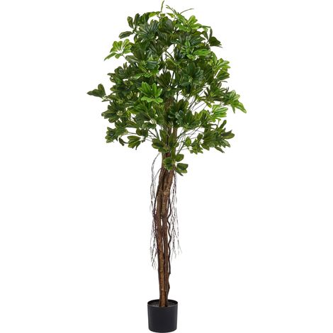 Pianta artificiale in vaso per interni, decorazione in plastica, 175 cm, albero Umbrella Tree