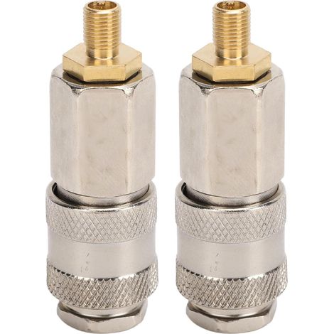 2 Pcs Adaptateur de Compresseur d'air, Connexion Valve Pneu Voiture, Gonflage Filetage en Acier 3 1 écrou, Coupleur à Connecteur Raccord Rapide Gonfleur - (1/5)