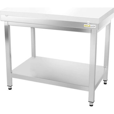 Table de boucher avec plaque de découpe blanche - 1000 x 700 mm / GOLDINOX