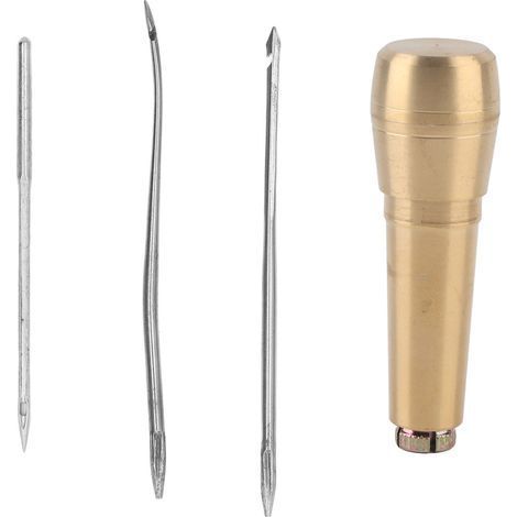Kit d'outils d'aiguille de point de main de poinçon de couture en cuir réglé avec la poignée en laiton pour la réparation de chaussure faite à la main