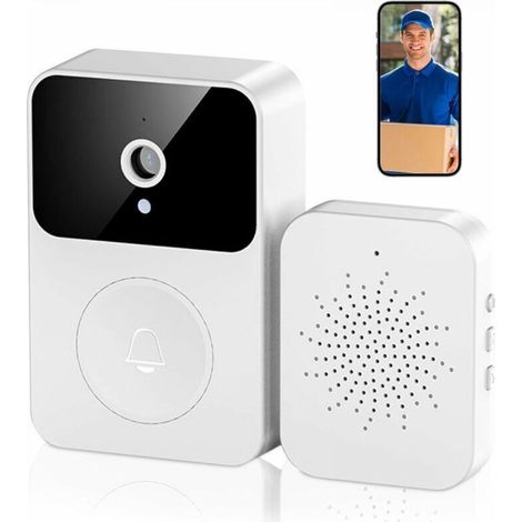 Smart video doorbell camera, wireless video doorbell, home phone, doorbell, two-way calling, including indoor ringer app control (1/5)