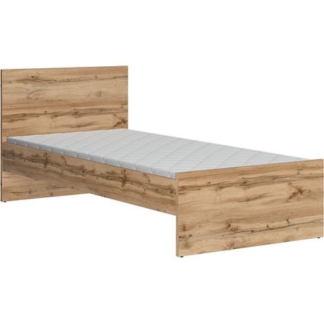 Cama 90x200 June Blanco y Madera (1/3)