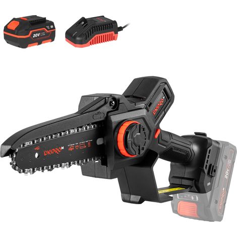 Dnipro-M Mini Tronçonneuse DMS-201BC 20V, Guide 16cm, Batterie 4Ah, 1,24kg (1/5)