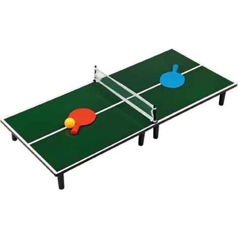 TrAdE Shop Traesio - Mini Tavolo Da Ping-pong Gioco 60x30x10.5cm Con Racchette Pallina Rete Portatile 237433 - (1/5)