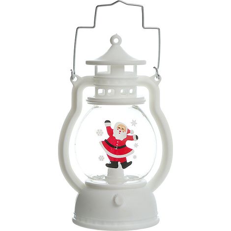 Lanterne decorative natalizie, luci a LED, ornamenti per albero di Natale, Babbo Natale danzante, bianco (1/3)
