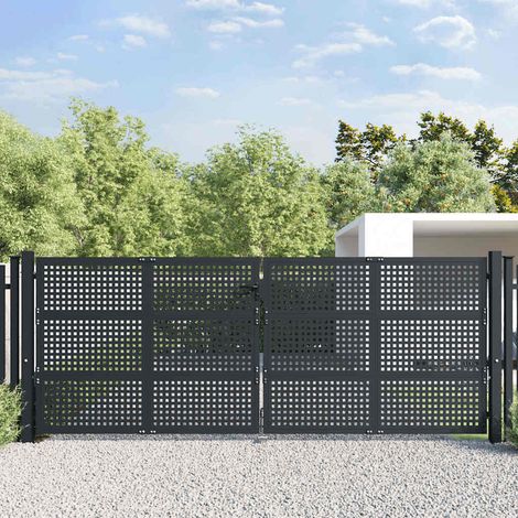 Portail de jardin anthracite 400 x 150 cm en acier