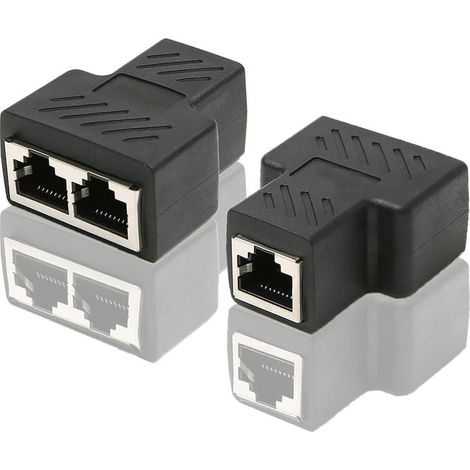 Répartiteur RJ45 CAT6 1 à 2 – 2 prises femelles – Extension de réseau pour connexion simultanée – Compatible tous appareils RJ45 (1/5)