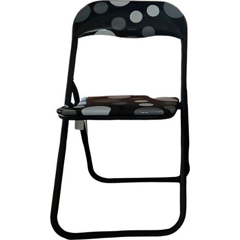 Domo Mea Sedia Pieghevole a Pois - Struttura in Acciaio - Nero - L44 x P45 x A79 cm
