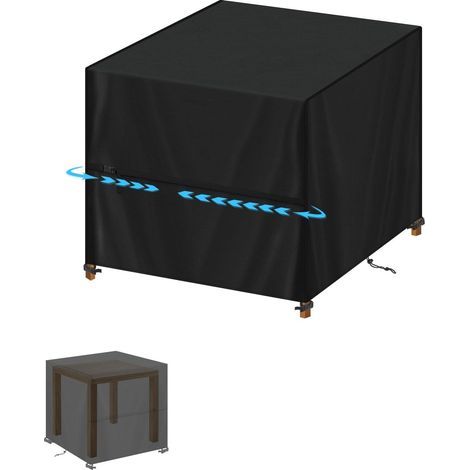1 Housse De Protection Table Carrée 90x90x90cm Imperméable Anti-UV Avec Sangles Pour Jardin Terrasse (1/5)