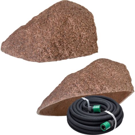 Faux rocher de jardin S-07 bas pour regard 45 cm rouge (1/5)
