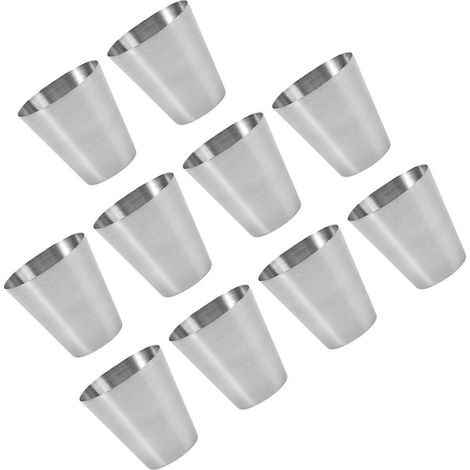 Lot de 10 verres en acier inoxydable incassables pour boissons froides, gobelets à bière en métal (1/5)
