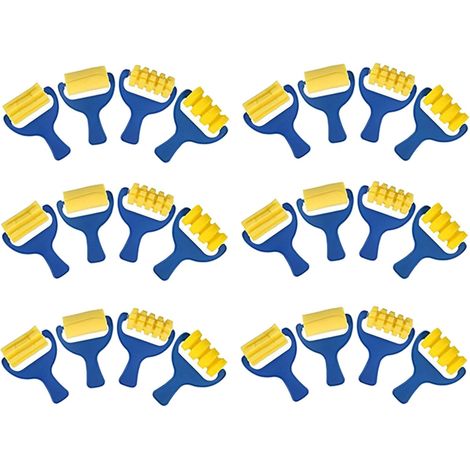 Ensemble de 24 Pcs ÉPonge Peinture Rouleau Brosse Bricolage Enfants Pinceaux de Peinture Enfant Art Artisanat Peinture Outil (1/5)