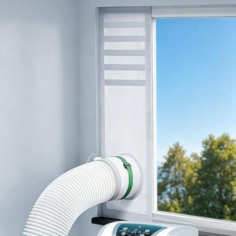 Kit di sigillatura per finestre per condizionatori portatili Loviga, effetto sigillante al 100% per condizionatori e asciugatrici, regolabile 23 x 162 cm, impermeabile e facile da installare. (1/5)