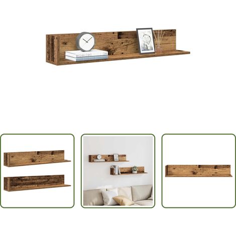 Holzwerkstoff - Wandregale 2 Stk. Altholz-Optik 100x16,5x16,5 cm Holzwerkstoff (1/5)