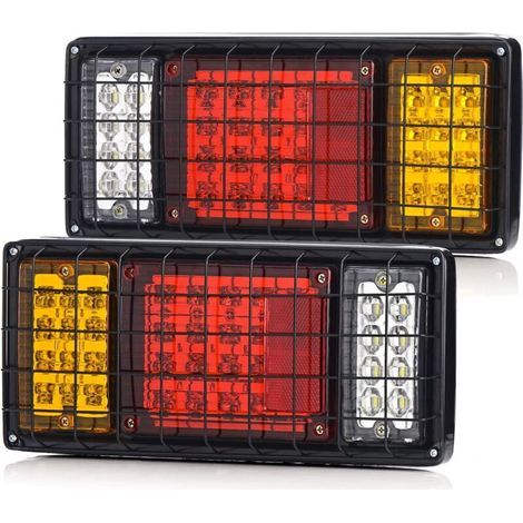 Convient pour deux paquets de 40 feux arrière, feux de freinage, clignotants et feux de recul à LED pour remorques. Étanche et compatible avec les camions, camping-cars, UTV et bateaux de 10 à 30 V. (1/2)