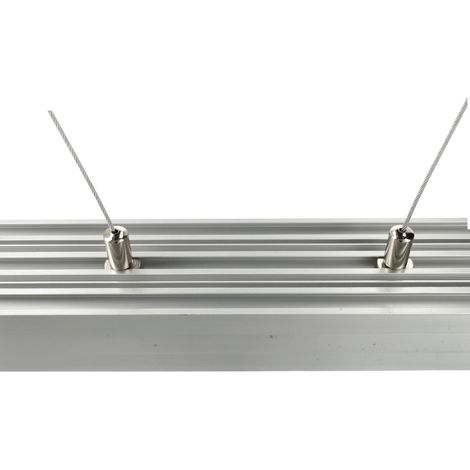 Sistema universal para colgar perfiles de aluminio. 2 cables de 2 metros + accesorios