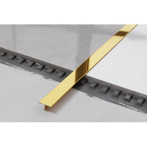 T-Verbindungsprofil aus Edelstahl 2cm x 270cm - Glänzendes Gold