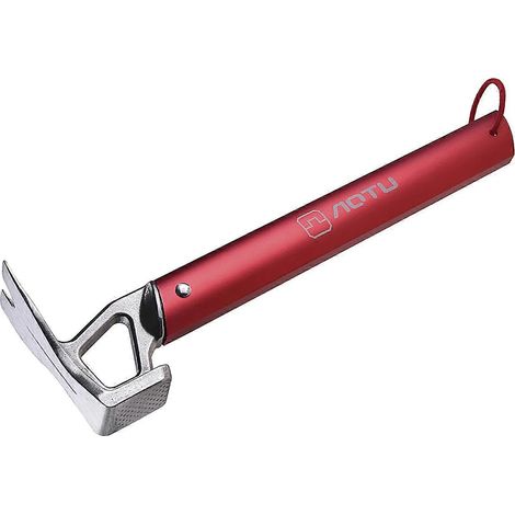 Marteau de camping multifonctionnel portable avec manche en aluminium, idéal pour les tentes.